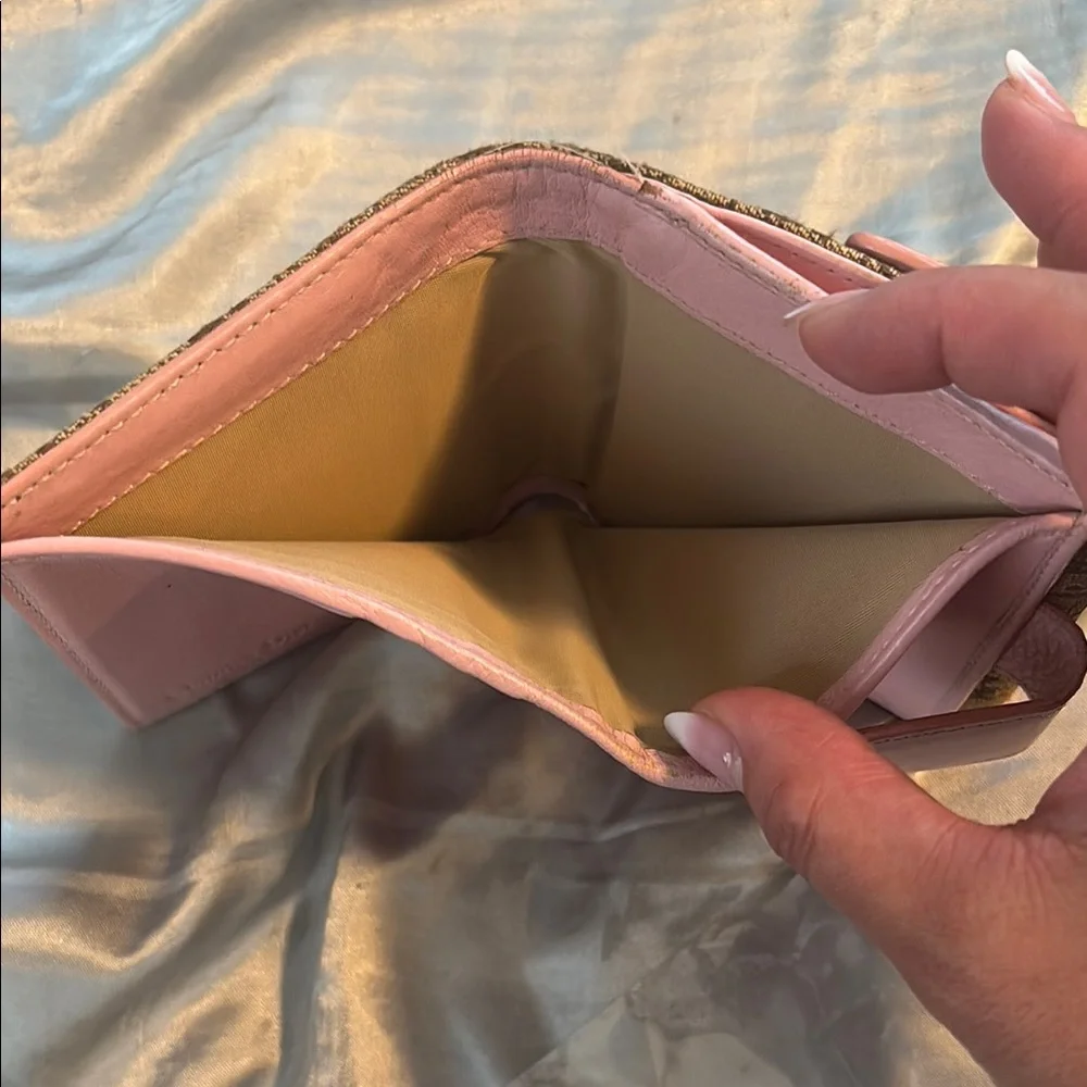 Dior Brown and Light Pink Compact Wallet
